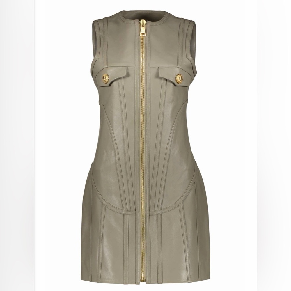 BALMAIN BEAUTIFUL LEATHER DRESS XS SIZE HOT SALE🔥🔥🔥